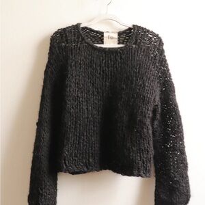 Fe knits wool girlfriend sweater in black
